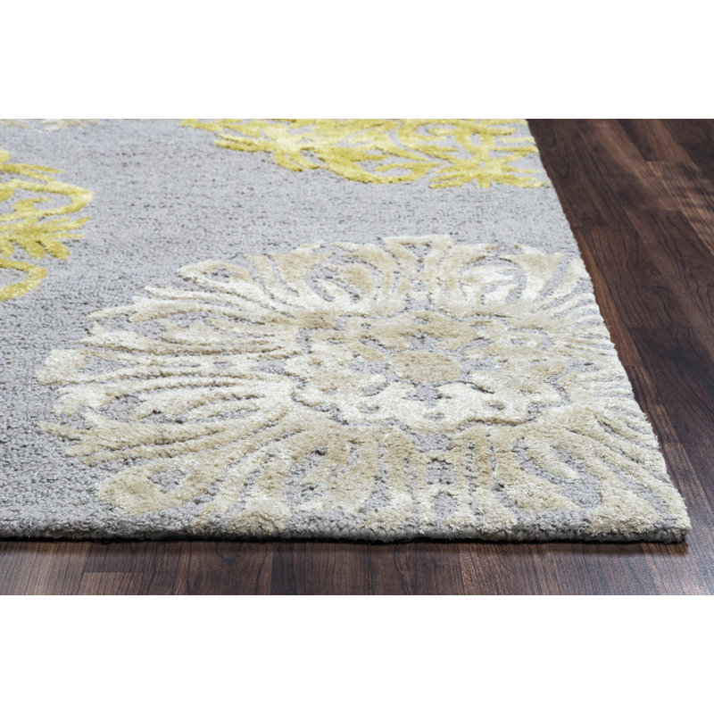 Wool Floral Indoor Rug, Rectangle 9' x 12'