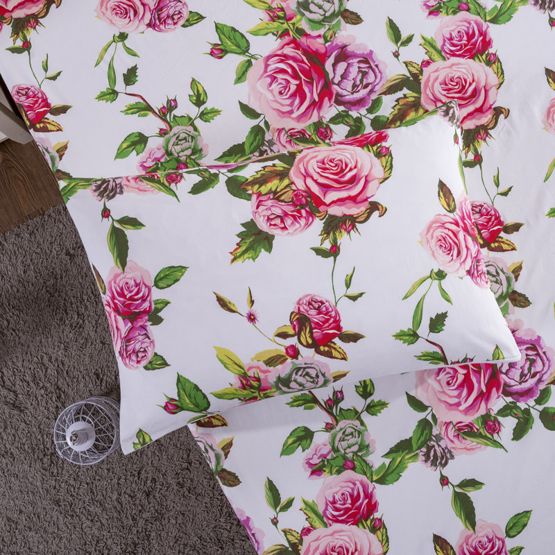 Floral Microfiber Sheet Set, Full/Double