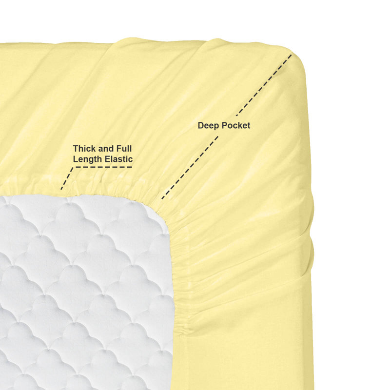 Microfiber Sheet Set, Ivory, Short Queen Sheet Set+Fitted Sheet+2 Pillowcases