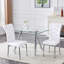 Tempered Glass Dining Table With Sturdy Metal Legs-954539255