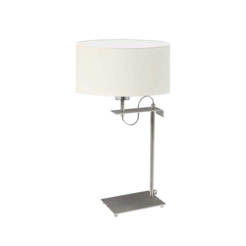 Arlena Metal Desk Lamp, Silver, Ecru