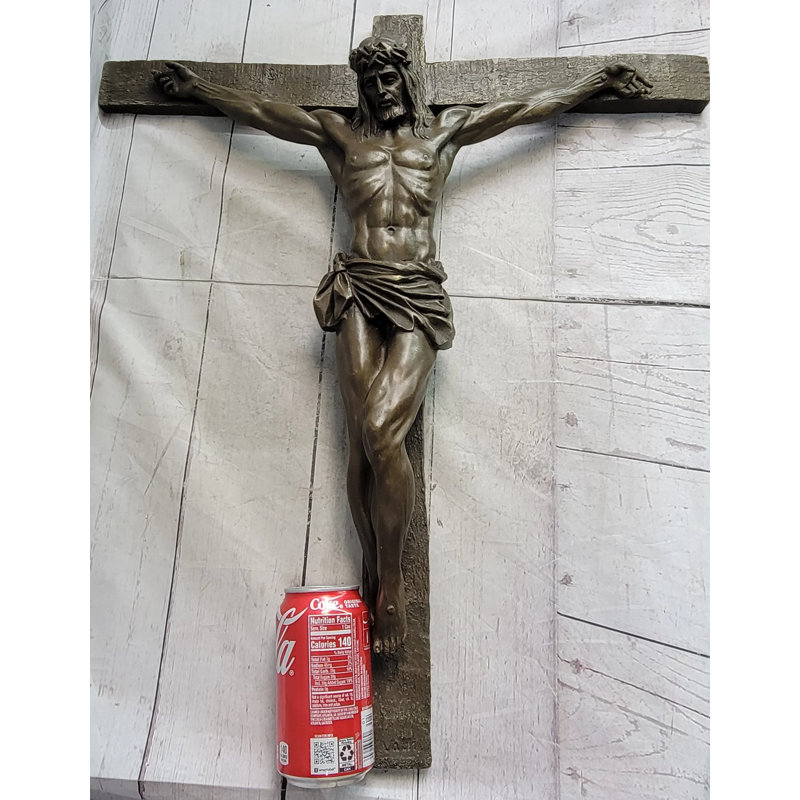 Sculpture Crucifix Jésus-Christ sur croix