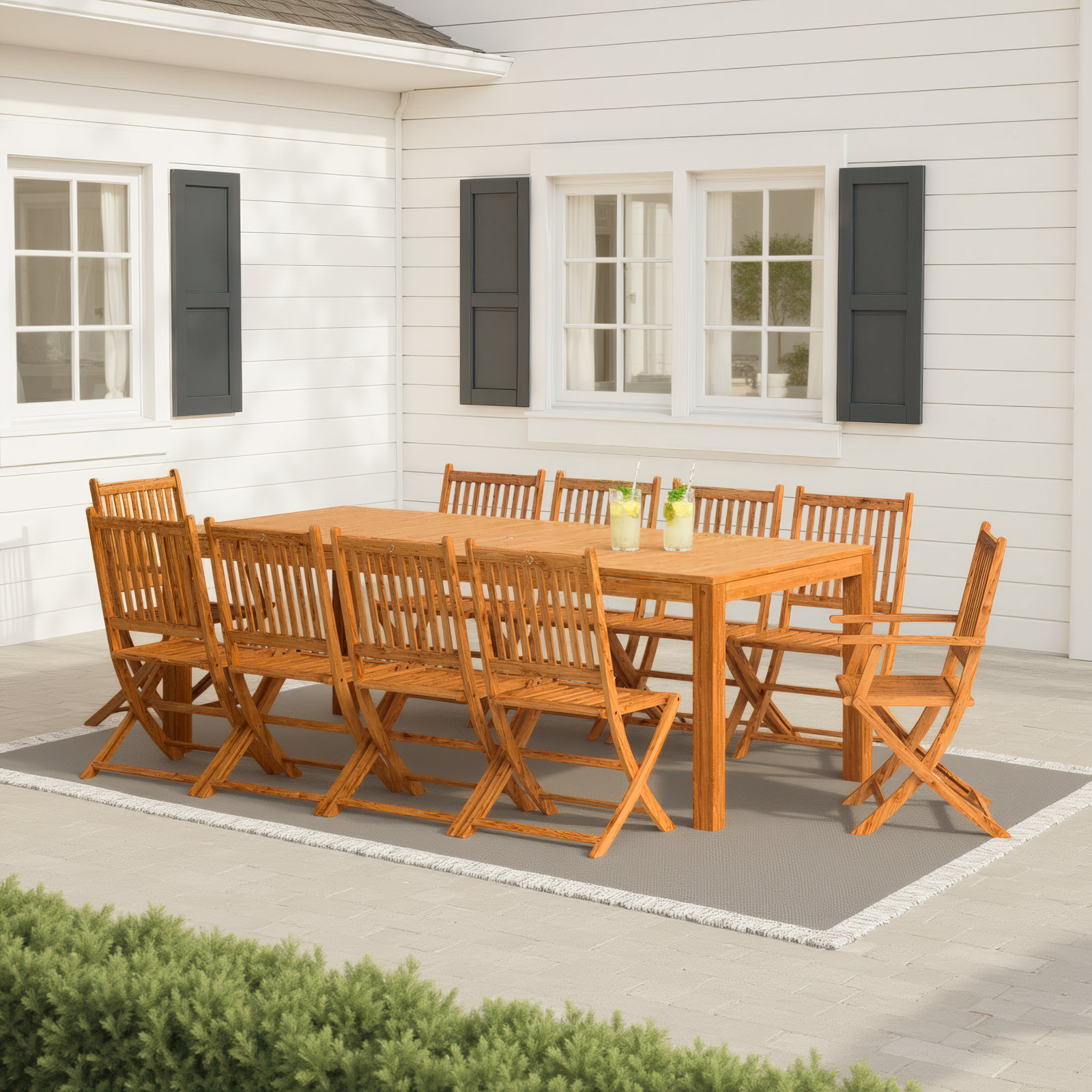 Anautica 87" Teak Patio Dining Set
