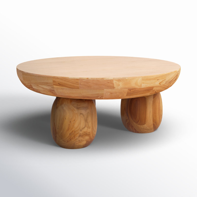 Hayliette Solid Wood Coffee Table, Beige