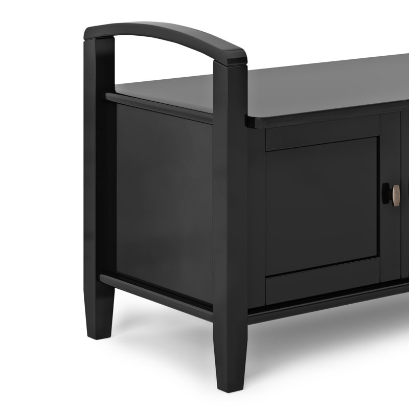Black Pine 44" Entryway Storage Bench with Shelves