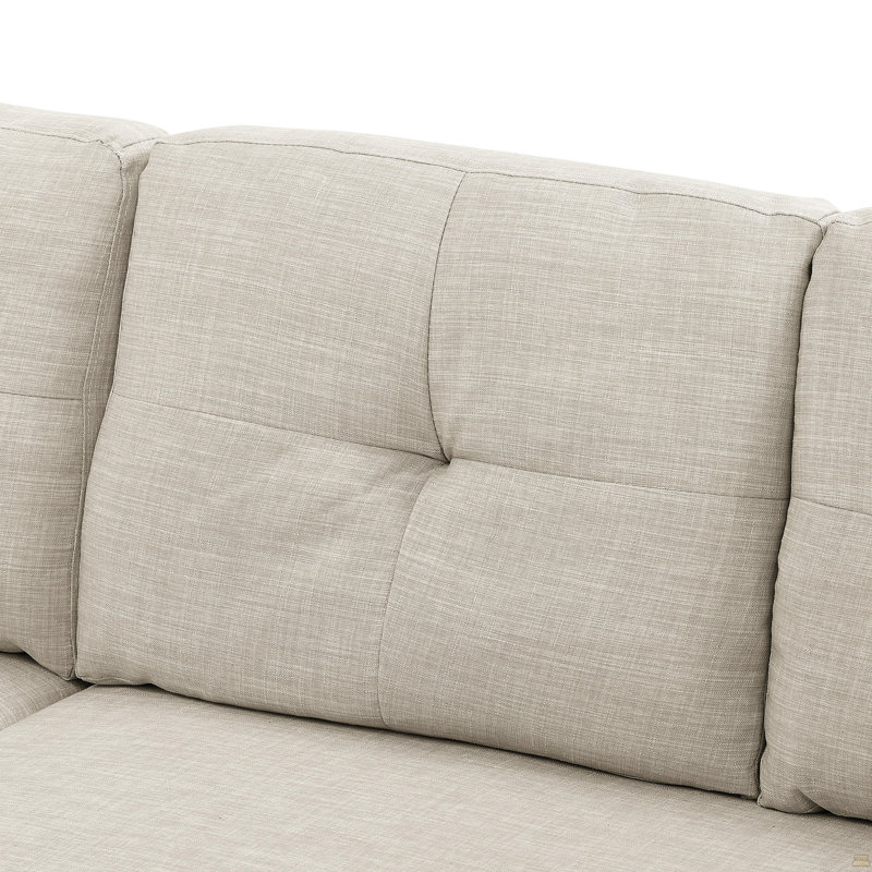 Canapé-lit modulaire avec rangement, Polyester beige