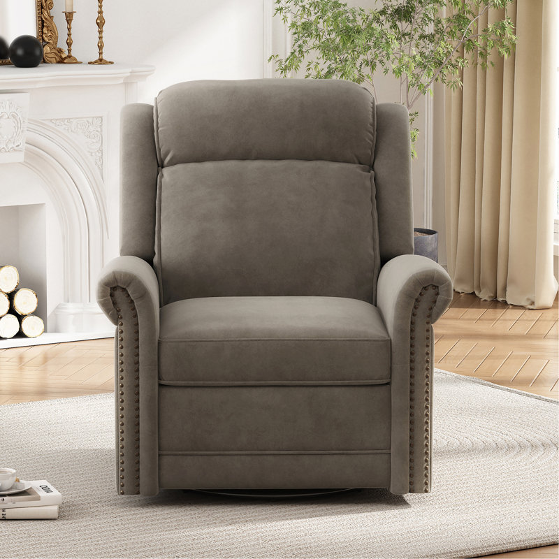 Fauteuil à bascule pivotant à 360 ° avec fauteuil berçant manuel inclinable manuel et inclinable avec dossier réglable