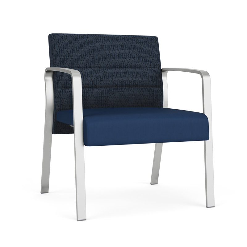 Chaise d'invité surdimensionnée Waterfall, Portes ouvertes en tissu noir, Argent