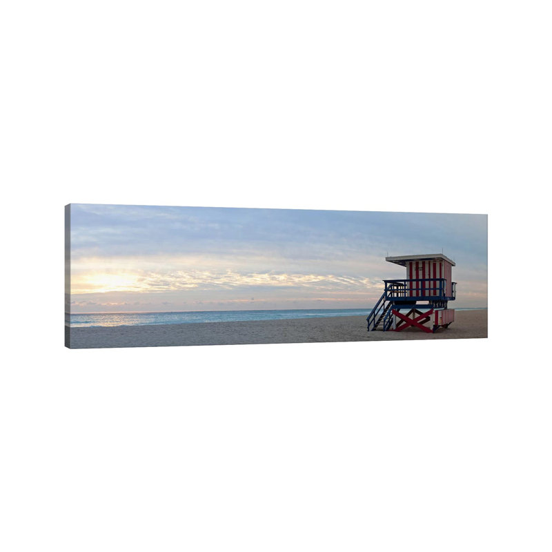 Lifeguard On The Beach, Miami, Miami-Dade County, Florida, USA by Panoramic Images - Wrapped Canvas Panoramic Print