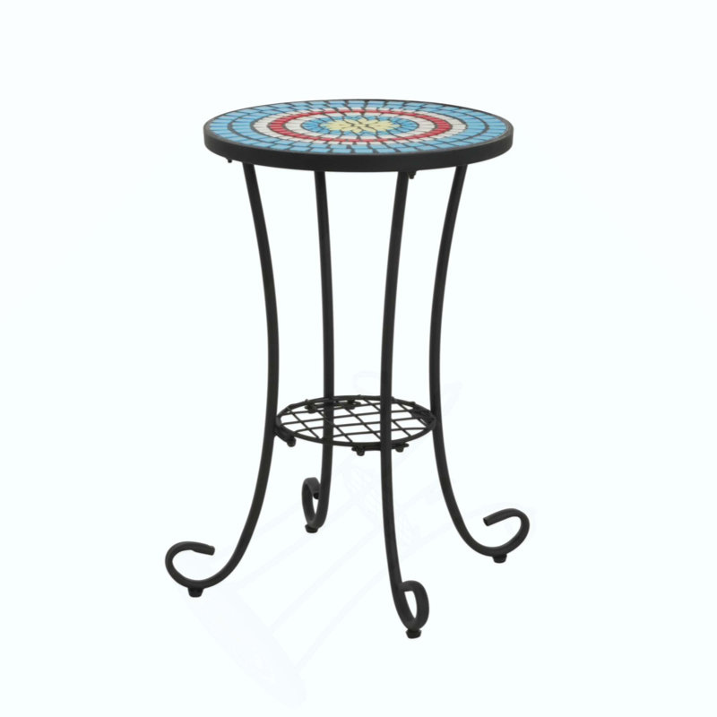 Patio Side Table with Shelf