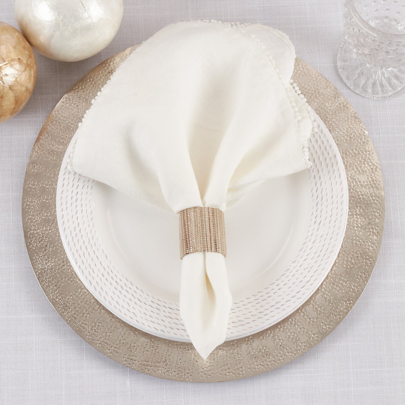Rond de serviette nubby tissé, Naturel