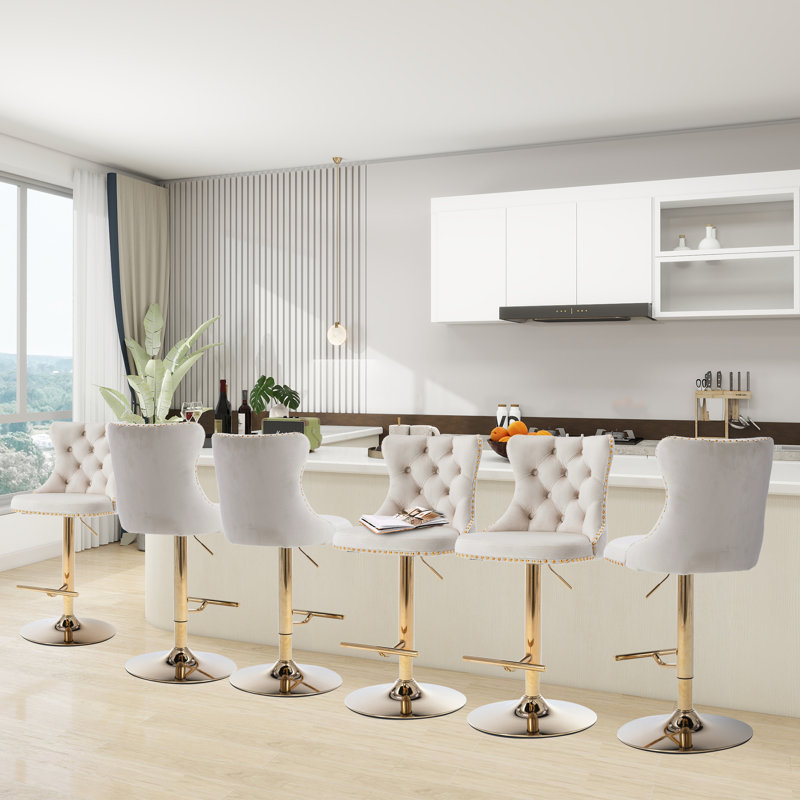 Tabouret pivotant à hauteur réglable, Blanc