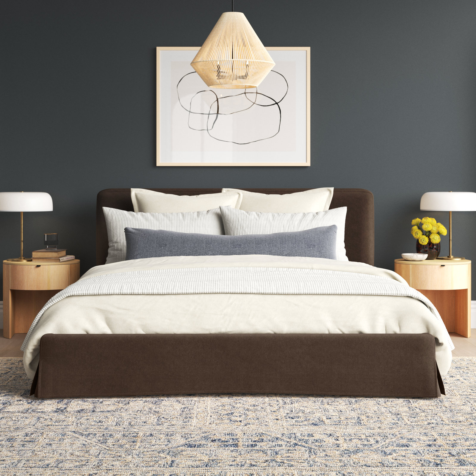 Vittorio Upholstered Bed, Queen, Brussels Coffee