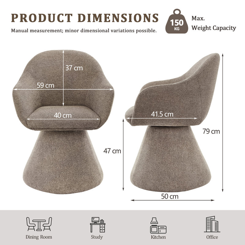 Upholstered Dining Chair, 47cm Seating Height, Sand, 4, Sand