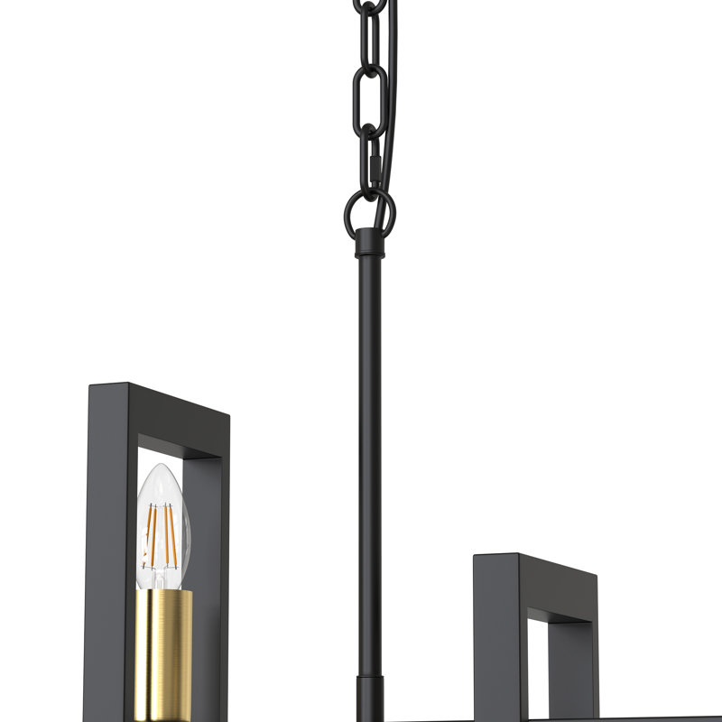 Paier 5-Light Black Linear Pendant for Kitchen Island Dining Table