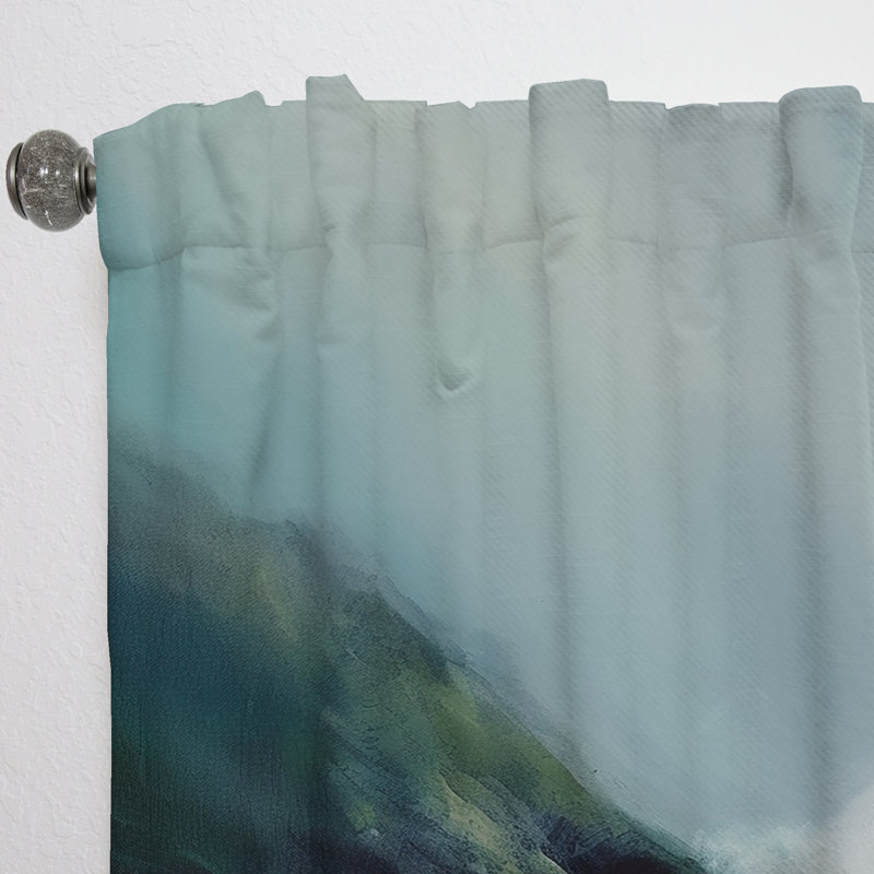 Moffa - Peinture abstraite paysage marin II - Rideau moderne - Velours obscurcissant - 1 panneau, L 52 po x L 63 po