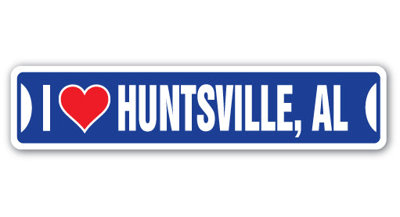 Plaque de rue Huntsville Al en plastique robuste 6 po x 24 po