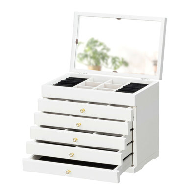 Wood Jewellery Box + Drawers