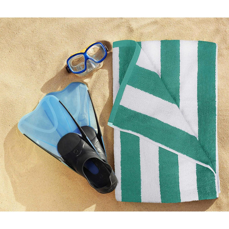 4 Pack Cabana Stripe Beach Towel, Oversized 100% Ringspun Cotton Pool Towels, Highly Absorbent Bath Towels For Bathroom