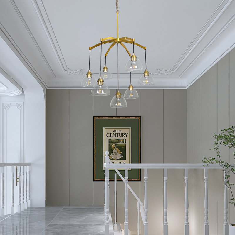 7-light Gold Chandelier Linear Sputnik Chandelier Modern Chandelier For Dining Room And Entryway Bedroom