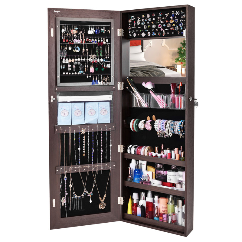 Armoire à bijoux murale avec miroir Alydia