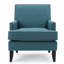 Fauteuil d'appoint confortable en tissu, style moderne bleu sarcelle pour salle familiale