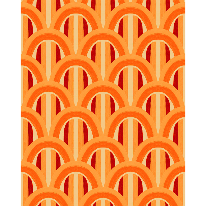 LA DOLCE VITA Wallpaper Roll, Red/Yellow/Orange
