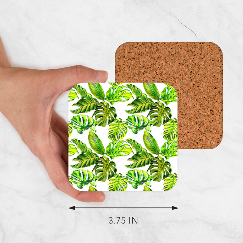 Sous-verre à feuilles carrées Palm Monstera