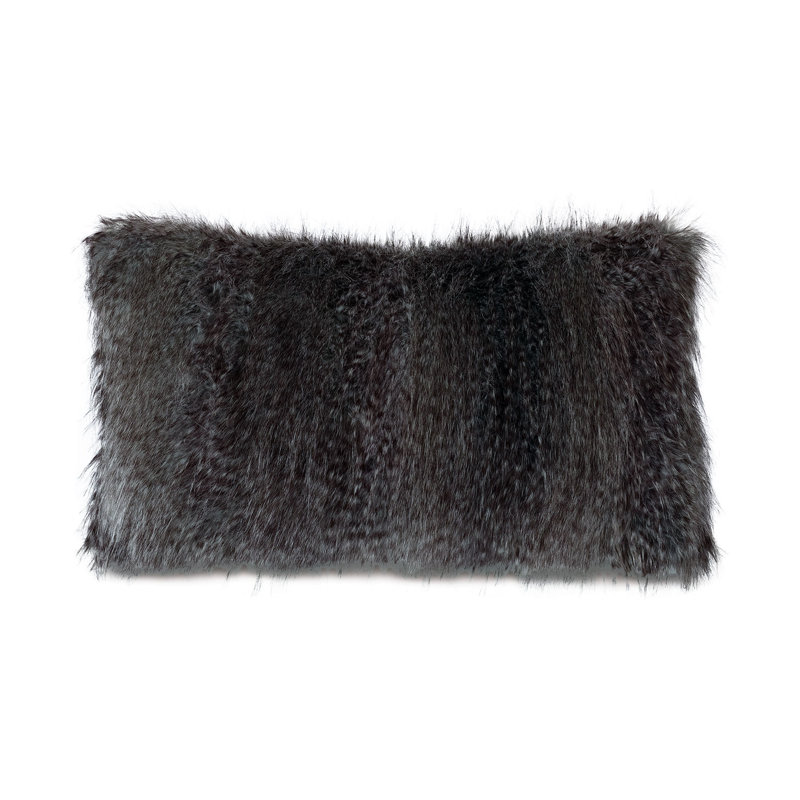 Indochine Abstract Faux Fur Reversible Throw Pillow