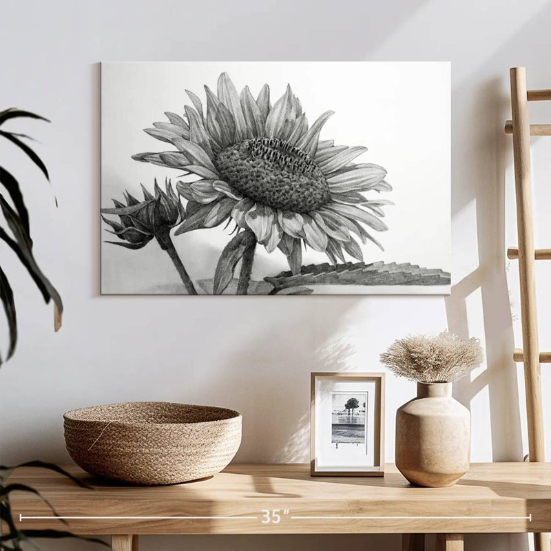 Harnek tournesol noir et blanc, H 16 po x l 24 po