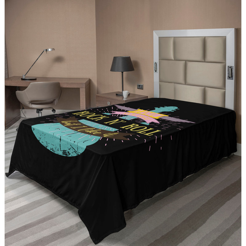 Multicolore Ambesonne, Drap plat pour lit simple