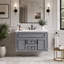 Meuble-lavabo mural 36 po avec lavabo et tiroirs en céramique, meuble-lavabo simple de style français avec charnières à fermeture douce-1884207386