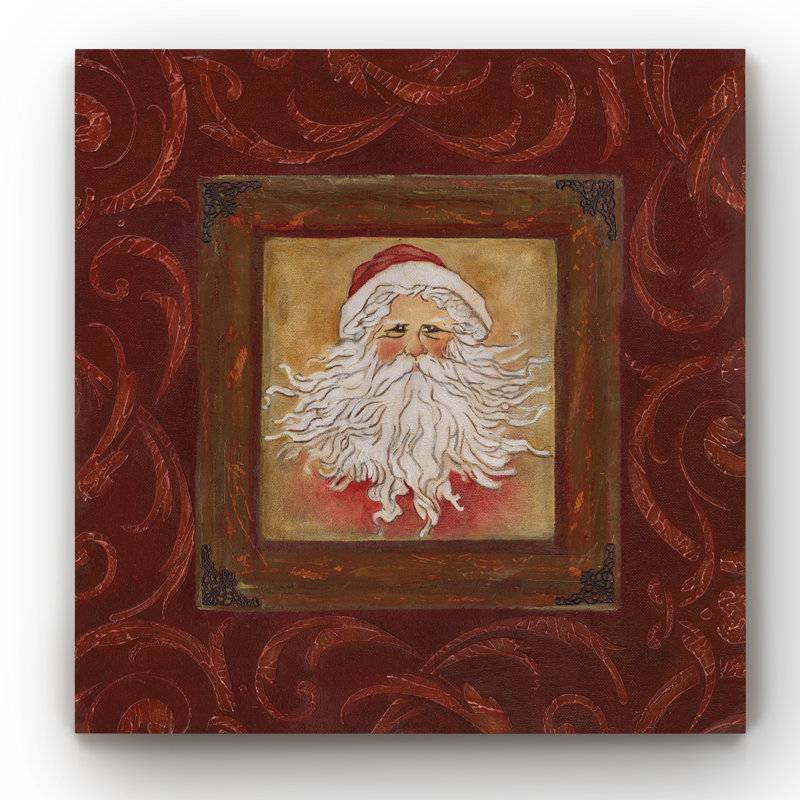 « père noël », impression sur toile tendue, H 16 po x l 16 po x P 1 po