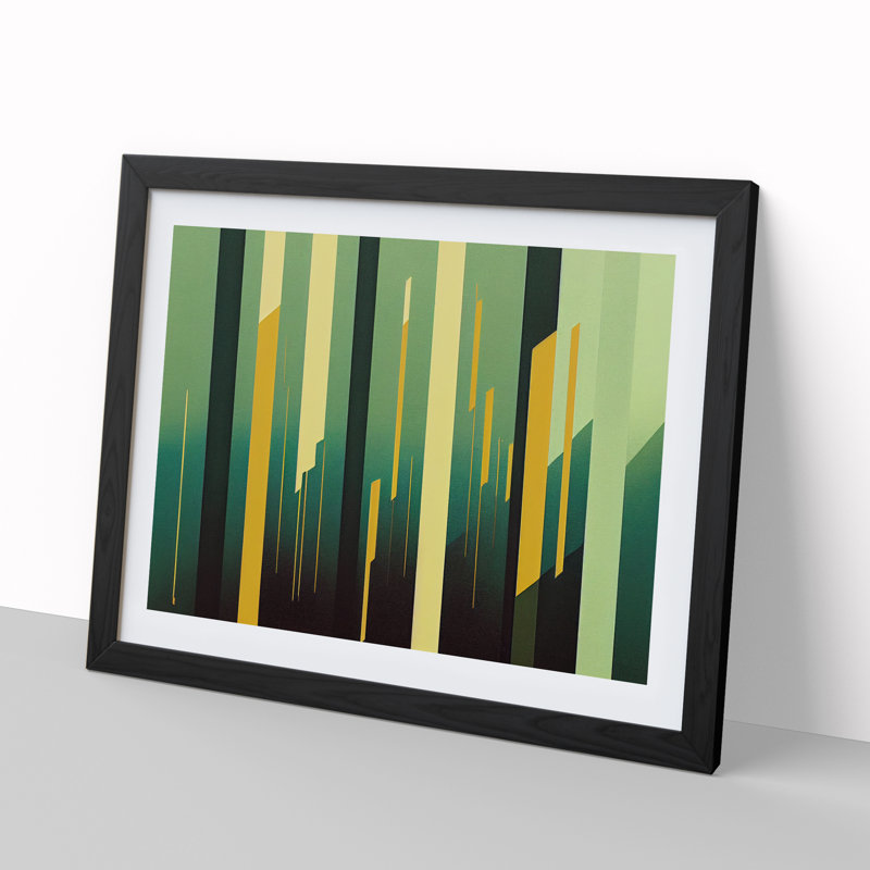 Evocative Modern Abstract - Framed Print, Black, 46cm H x 64cm W x 2cm D