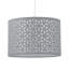 20cm H Cotton Drum Pendant Shade ( Uno ) in Grey