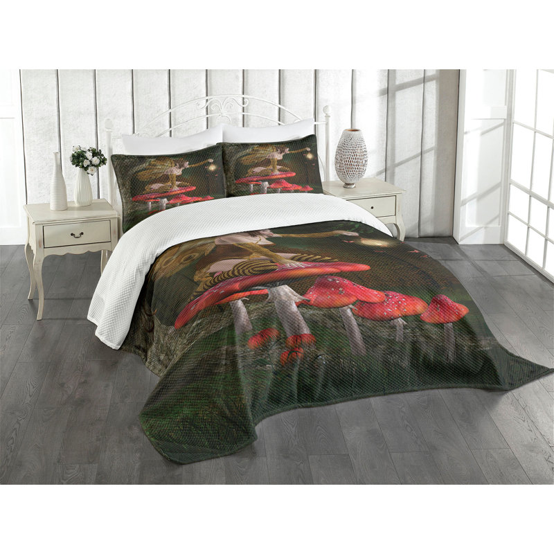 Ambensonne Fantasy Bedspread Multicolor, King Coverlet/Bedspread + 2 Pillow Shams