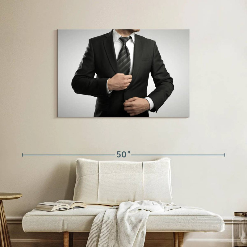 Sh Shoresworth en costume d'affaires, H 26 po x l 39 po