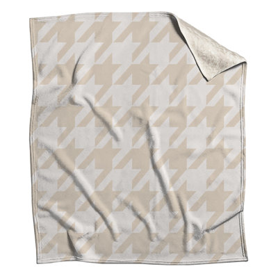 Beige Houndstooth Pattern Blankets
