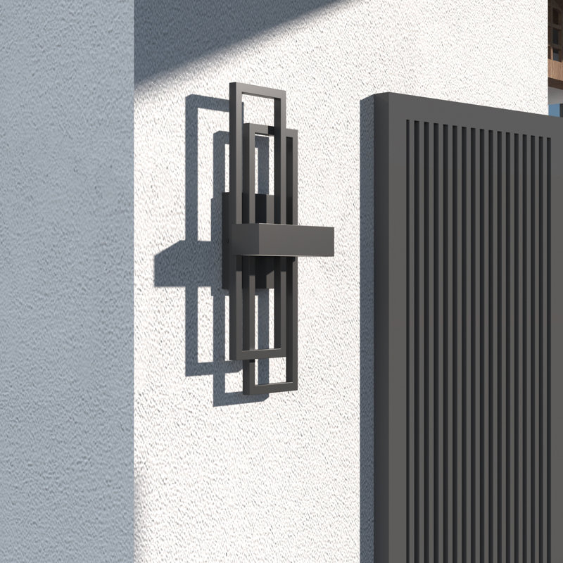Brandalynn 20''H Dimmable LED Black Iron ETL Outdoor Wall Light, Matte Black, 20.1" H x 7.9" W x 4.61" D