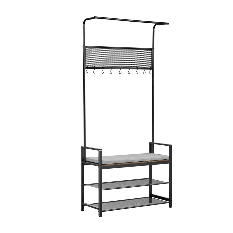 Dewitt with 2-Tier Shoe Rack Storage Organizer with Hooks