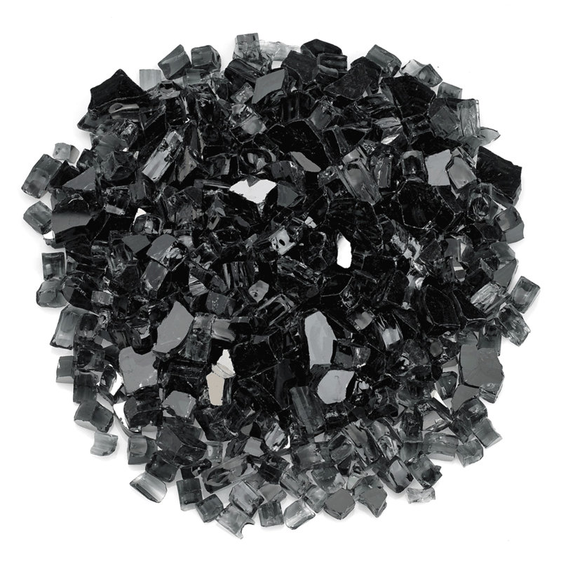 10 lb Verre de feu réfléchissant, Noir, noir, noir, noir