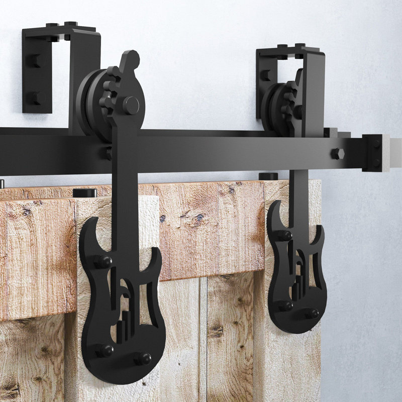 Ensemble de quincaillerie de porte de grange à double porte et dérivation pour guitare, 72 po