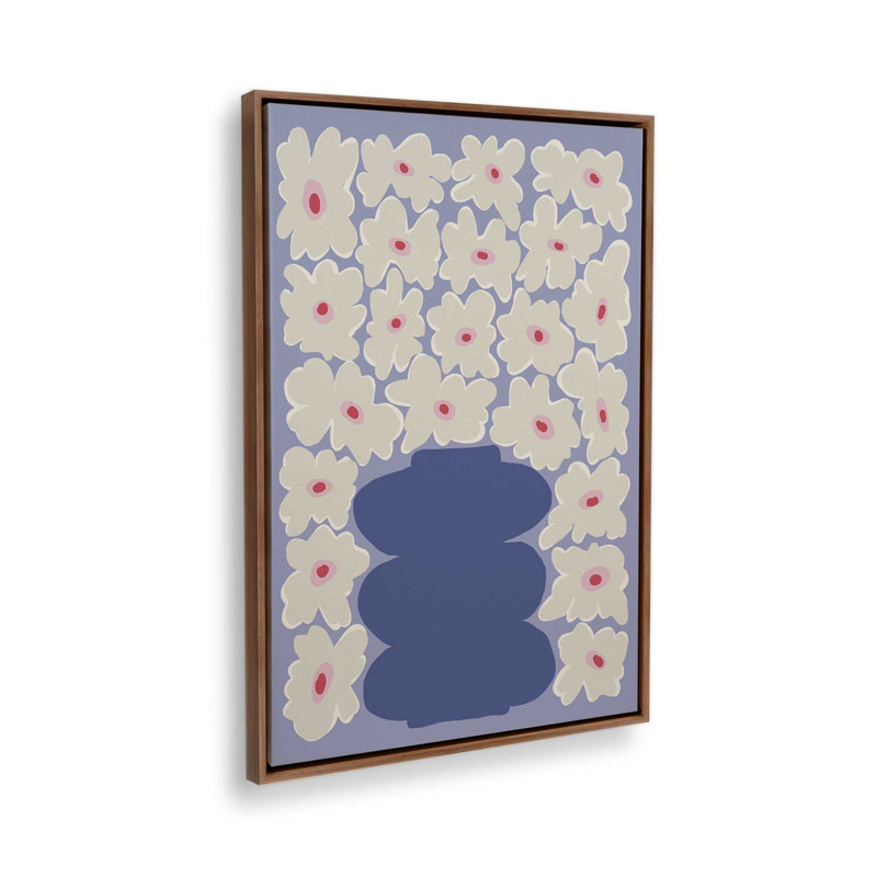 «Little Daisy Vase» par Garima Dhawan, reproduction d'art, H 16 po x l 12 po, Cadre flottant, Brun