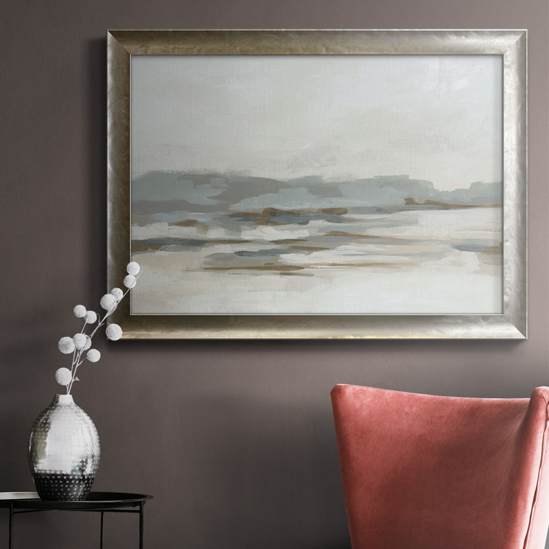 Neutral Coast I - peinture sur toile encadrée, L 27 po x H 18 po