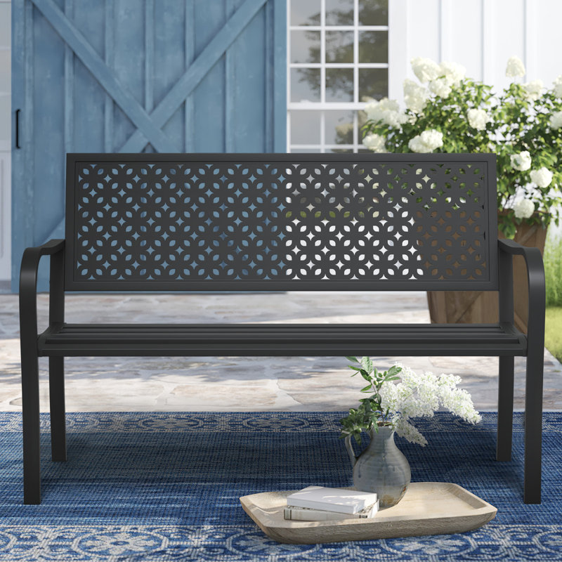 Banc d'extérieur en métal Classic (noir), Noir