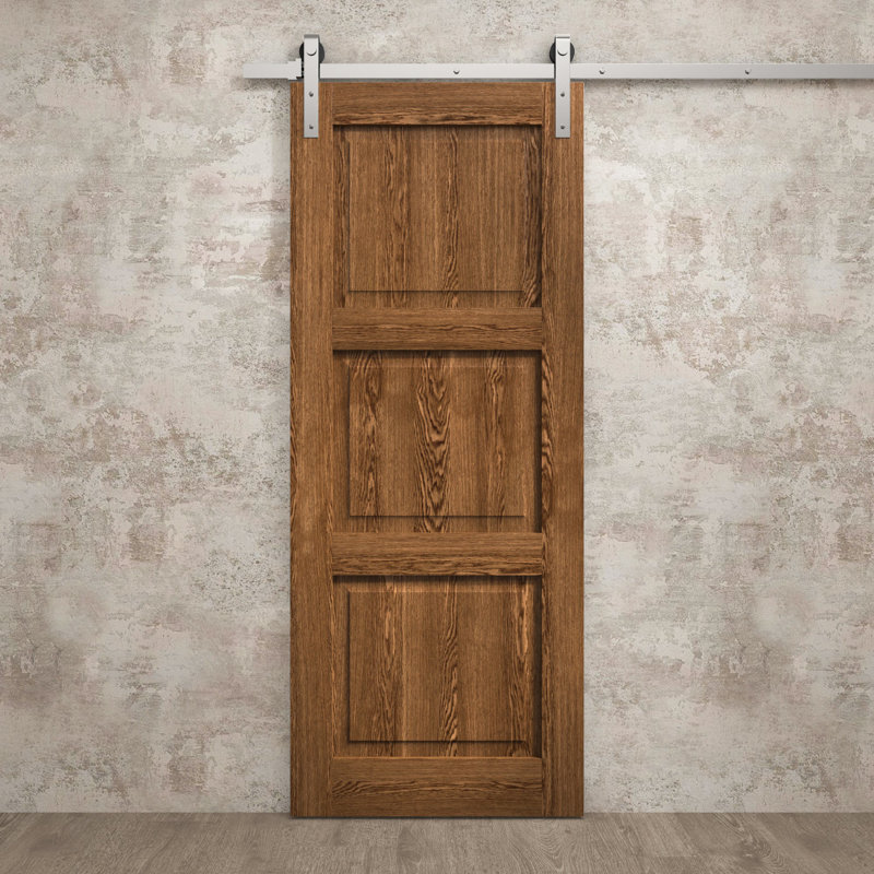 Porte de grange moderne | Ego 5010 | Ensemble de quincaillerie lourde Silver Rail Track | Portes intérieures solides