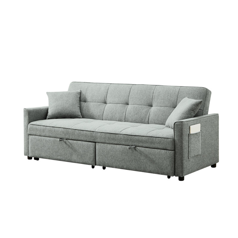 Jahari Upholstered 80.7'' Sofa, Dark Gray Fabric