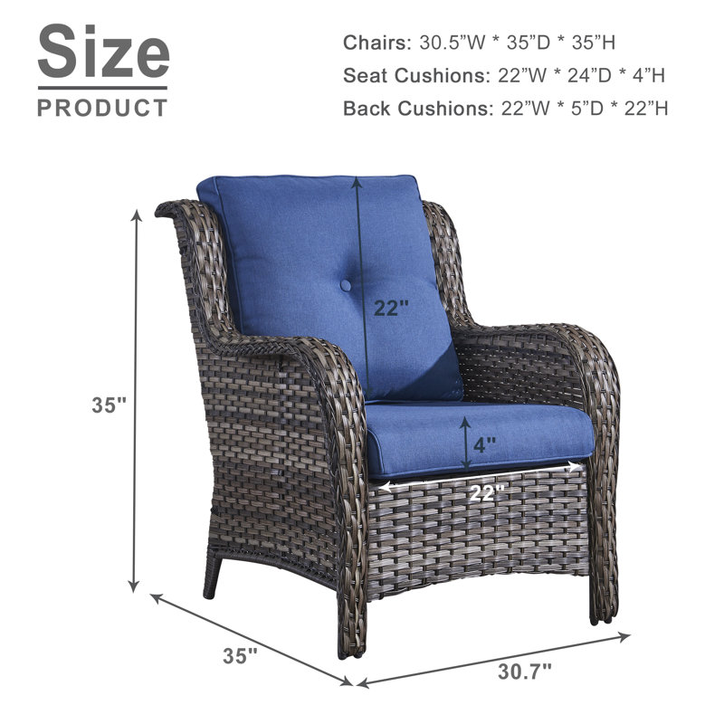 Bonia Outdoor Lounge Chair, Blue, Gray