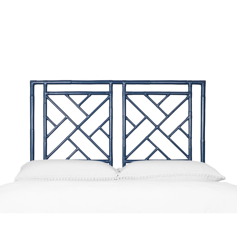 Tête de lit en rotin Cowden , Bleu marine, Grand