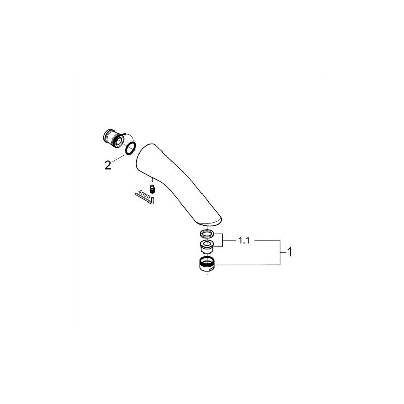 Ectos Bath Spout, Satin Nickel